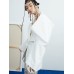 Cut Out White Blazer For Women Notched Collar Puff Long Sleeve Blazers Female Fashion New Clothing Spring
