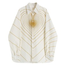 Love Long-Sleeved Printed Shirt Women's Spring Loose Popular Skin-Friendly Breathable Comfortable Temperament All-Match Top