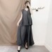 Summer New Temperament Women Loose Casual Pleated Sleeveless Vest Loose Wide Leg Pants Sets Female Fashion Summer New Temperament Women Loose Casual Pleated Sleeveless Vest Loose Wide Leg Pants Sets Female Fashion