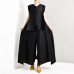 Summer New Temperament Women Loose Casual Pleated Sleeveless Vest Loose Wide Leg Pants Sets Female Fashion Summer New Temperament Women Loose Casual Pleated Sleeveless Vest Loose Wide Leg Pants Sets Female Fashion
