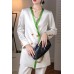 V-Neck Double-Breasted Simple Suit Skirt Mid Length Suit Jacket