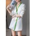 V-Neck Double-Breasted Simple Suit Skirt Mid Length Suit Jacket