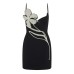 New Light Luxury Heavy Industry Hot Drill Slim Fit Hip Bandage Hot Girl Dress Suspenders Little Black Dress