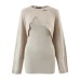 Slim Two Piece Set Womens Round Neck Long Sleeve Top Square Collar Sleeveless Sling Mini Dress Knitting Sets