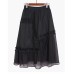 Sweet Skirt In Spring And Summer New Style Fungus Lace Crepe Splicing Loose And Versatile Thin Mid Length Skirt