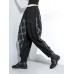 High Elastic Waist Black Plaid Long Harem Trousers New Loose Fit Pants Women Fashion Tide Spring Autumn