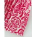 New Women's Vintage Printing Belt Pressed Pleat Hem Lantern Sleeve Loose Long Dress