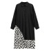 Fashionable Hem Splicing Love Lining Dress For Women Autumn Loose Design Small Long Dress