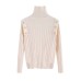 Pullover High Neck Knitwear Women's Spring And Autumn New Slim Button Decoration Long Sleeve Thin Sweater Bottoming Trend
