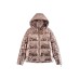 Spring New French Retro Gold Stamping Drawstring Cotton Shirt Loose Hooded Down Coat Long Sleeve Coat