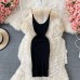 Knit Cut Out Dress Jurk Dames Beach Dresses for Women Female Crochet Dresses Strap Sleeveless Dress