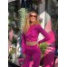 Autumn And Winter Rose Red Leggings Two-Piece Fashion Design Commuter Bandage Casual Suit Women's Clothing