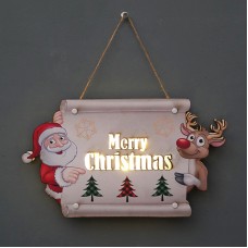 New Christmas Decorative Door Plate LED Light Party Party New Year Holiday Articles Props Wall Hanging Decoration