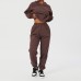Autumn And Winter Hooded Loose Sports Casual Sweater Suit Outdoor Casual Versatile Pocket Plush Sweater For Women