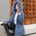 Winter Cotton Padded Clothes Women's Medium Length Loose Warm Keeping Style Overcomes Big Wool Collar Hooded Thick Cotton Padded Clothes