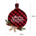 New Christmas Decoration Supplies Christmas Wreath Home Decoration Door Hanging Red And Black Plaid Bamboo Wreath