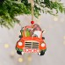New Christmas Wood Car Pendant Printing Car Christmas Tree Pendant Scene Decoration