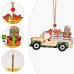 New Christmas Wood Car Pendant Printing Car Christmas Tree Pendant Scene Decoration