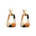 Minar Trapezoid Colorful Enamel Earring for Women Hollow Geometric Long Dangle Earrings Korean Style Party Jewelry