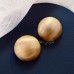 High Quality Hemispherical Brushed Gold Metal Large Stud Earrings For Women Fashion Cool and Elegant Jewelry