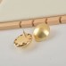 High Quality Hemispherical Brushed Gold Metal Large Stud Earrings For Women Fashion Cool and Elegant Jewelry