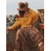 Vintage Ethnic Style Handmade Crochet Large Lapel Pullover Knitted Sweater For Lady Autumn