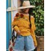 Vintage Ethnic Style Handmade Crochet Large Lapel Pullover Knitted Sweater For Lady Autumn
