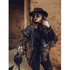 Heavy Industry Sequins Down Jacket Women's Winter Loose Warm White Duck Down Short Coat
