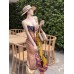 Runway Designer Spaghetti Summer Printed Letter Midi Dress Camisole Sexy Party Straight Dresses