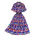 New Turn-Down Collar High Waist Slim Plaid Printed A-Line Dress Elegant Fashion Casual Single Breasted Dress With Belt