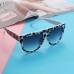 Oversized Sunglasses Women Men Unique Cow Colorful Retro Square Sunglasses Female One piece Flat Top Eyewear Shades UV400