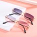 Square Rimless Sunglasses With Cut Edges For Women's Fashion Ins Style Street Sunglasses Personality Small Glasses Square Rimless Sunglasses With Cut Edges For Women's Fashion Ins Style Street Sunglasses Personality Small Glasses