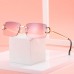 Square Rimless Sunglasses With Cut Edges For Women's Fashion Ins Style Street Sunglasses Personality Small Glasses Square Rimless Sunglasses With Cut Edges For Women's Fashion Ins Style Street Sunglasses Personality Small Glasses