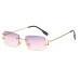 Square Rimless Sunglasses With Cut Edges For Women's Fashion Ins Style Street Sunglasses Personality Small Glasses Square Rimless Sunglasses With Cut Edges For Women's Fashion Ins Style Street Sunglasses Personality Small Glasses