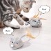 Electric Mouse Pet Cat Toy USB Rechargeable Flocking Mouse Cat Feather Cat Stick
