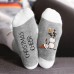 Christmas Sock Color Blocking Sub Letter Medium Tube Sock Trend Snowman Printed Sock