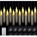 Christmas 12 Piece Teary Led 2-Button Remote Control Candle With Fishline Hook Religious Flameless Cone Candle