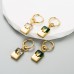 Ins Japanese And Korean Creative Concentric Lock Earrings Titanium Steel Inlaid With Colorful Zircon Earrings Female Vintage Quality Ear Jewelry