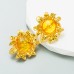 Ins Exaggerated Earrings Feminine Resin Earrings Alloy Simple Flower Shaped Gold Earrings Ins Exaggerated Earrings Feminine Resin Earrings Alloy Simple Flower Shaped Gold Earrings