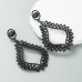 New alloy inlaid colorful diamond exaggerated long rhinestone hollow earrings Versatile temperament high-quality earrings