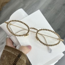 Korean Version Diamond Inlaid Sunglasses Women's Oval Fashion Trend Decorative Mirror Full Diamond Chic New Vintage Sunglasses