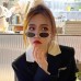 Korean Version Diamond Inlaid Sunglasses Women's Oval Fashion Trend Decorative Mirror Full Diamond Chic New Vintage Sunglasses