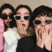 Korean Version Diamond Inlaid Sunglasses Women's Oval Fashion Trend Decorative Mirror Full Diamond Chic New Vintage Sunglasses