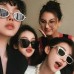 Korean Version Diamond Inlaid Sunglasses Women's Oval Fashion Trend Decorative Mirror Full Diamond Chic New Vintage Sunglasses