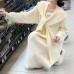 Korean Version Personality V-Neck Knitted Dress For Women New Autumn Wear Hepburn Loose Straight Long Skirt