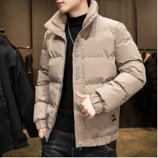 New Style Men's Down Jacket Warm Youth Cotton Jacket Handsome Stand Collar Winter Thickened Cotton Jacket