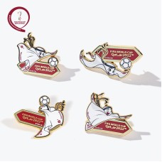 Qatar World Cup Mascot Gesture Badge (Standard | Save | Head The Ball | Cheer)