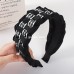 Korean Three-Dimensional Small Fragrant Fried Dough Twist Woven Wide Edge Headband Splicing Letters High Skull Top Net Red Style Headband