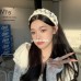 Korean Three-Dimensional Small Fragrant Fried Dough Twist Woven Wide Edge Headband Splicing Letters High Skull Top Net Red Style Headband