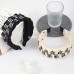 Korean Three-Dimensional Small Fragrant Fried Dough Twist Woven Wide Edge Headband Splicing Letters High Skull Top Net Red Style Headband